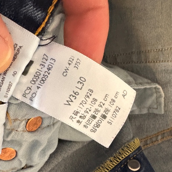 Men's Levi’s 501 Blue‎ Jeans - Picture 5 of 9